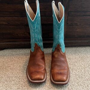 Anderson Bean Brown and Teal Cowboy Boots